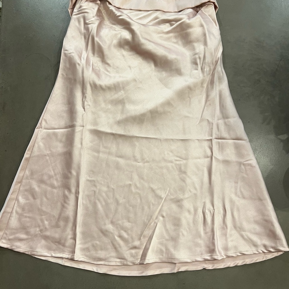 Princess Polly Strapless Satin Mini Dress in Pale Pink- size 10 - Picture 4 of 5